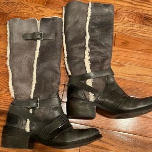 Tall gray boots